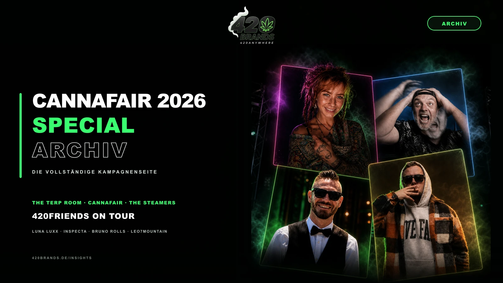 Archiv des 420BRANDS Cannafair 2026 Specials mit den 420FRIENDS on Tour