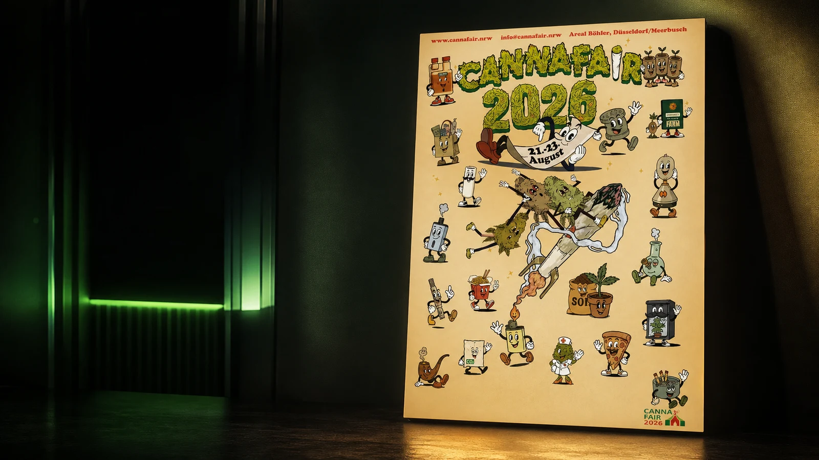 Cannafair Plakat 2026 für die Messe in Düsseldorf