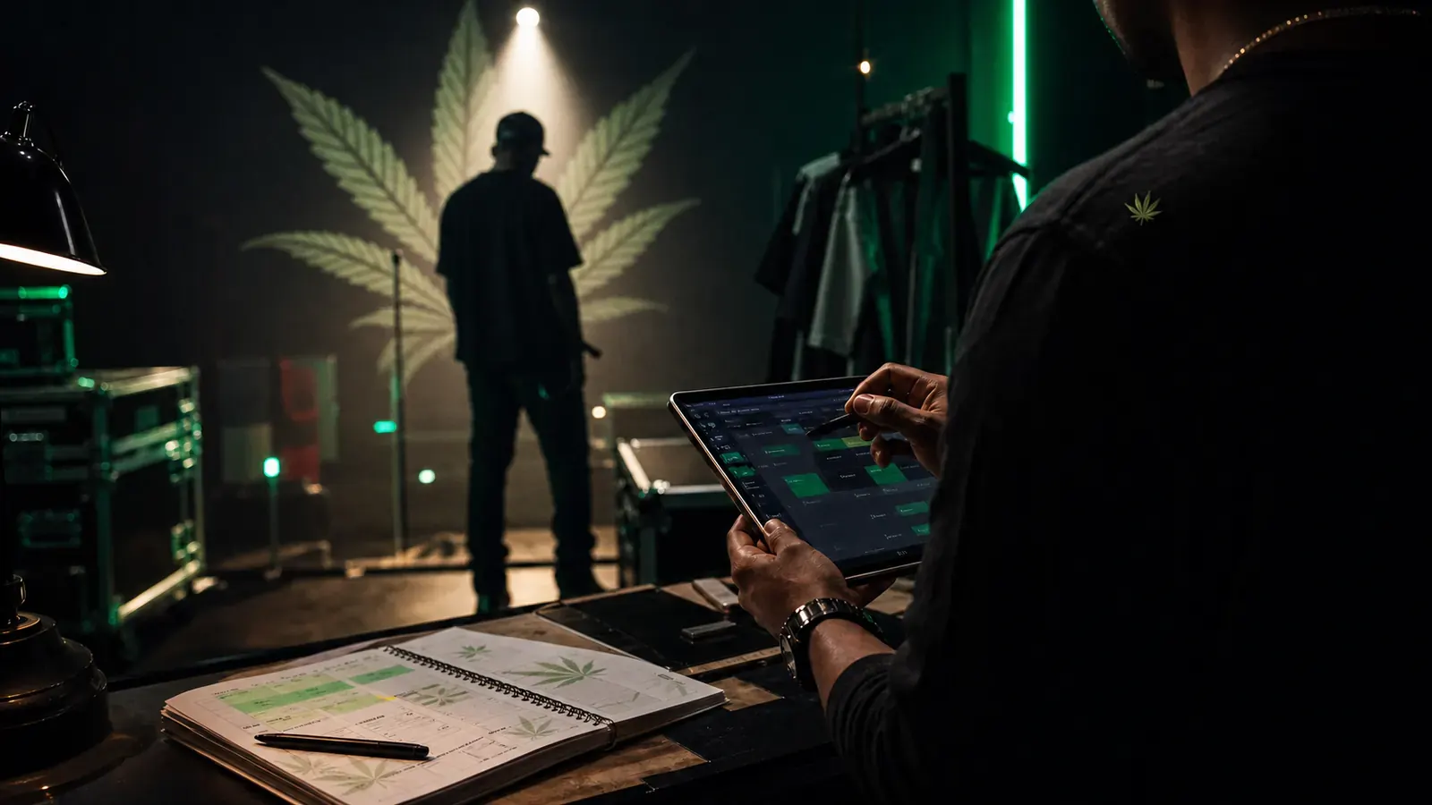 Artist und Management bei der Planung einer 420-Kultur-Produktion