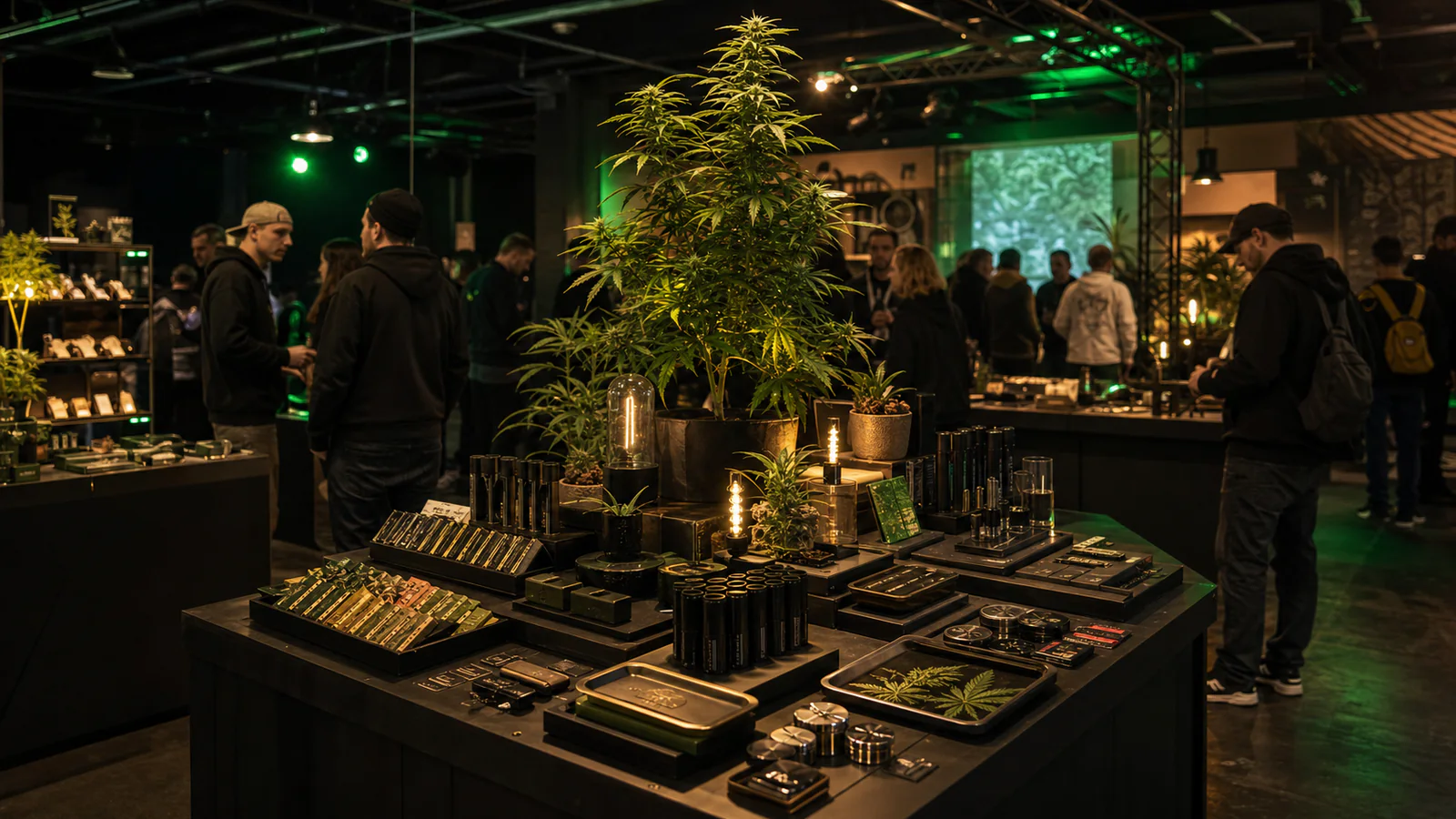 Pop-up Store für 420-Zubehör mit Produktpräsentation und Community-Aktivierung